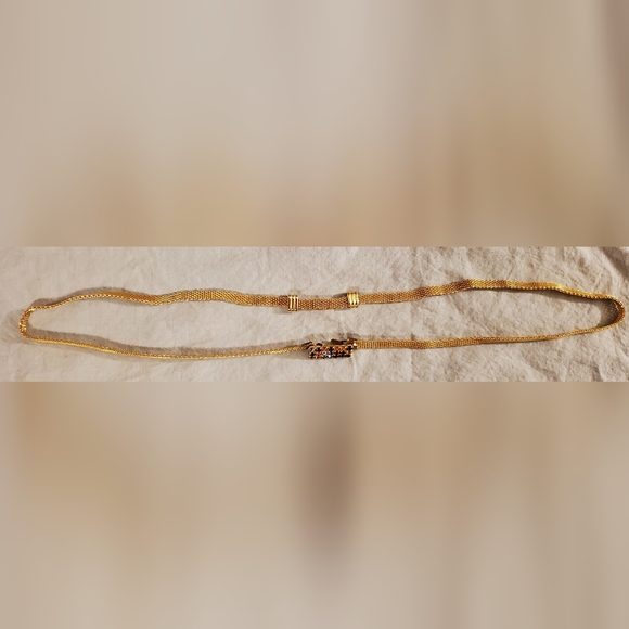 Vintage Rhinestone Coloured Adjustable Belt - Picture 3 of 4